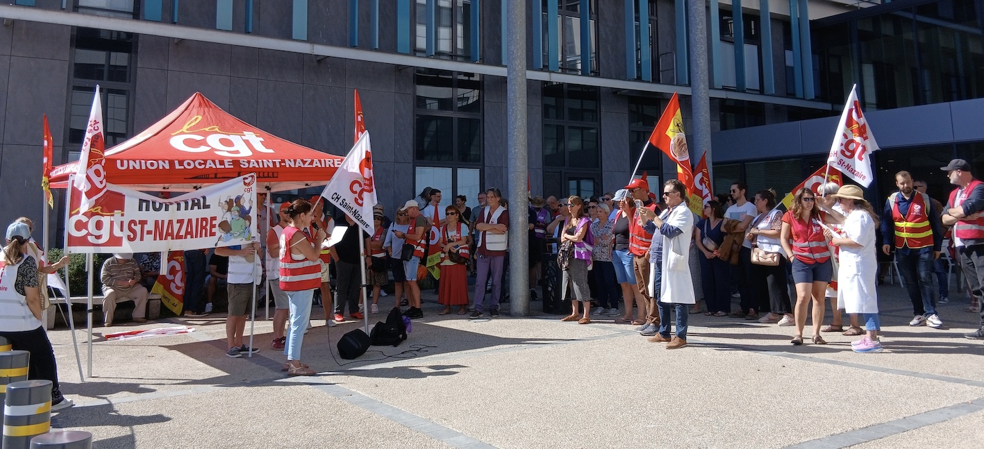 manifestation CGT hôpital de Saint-Nazaire